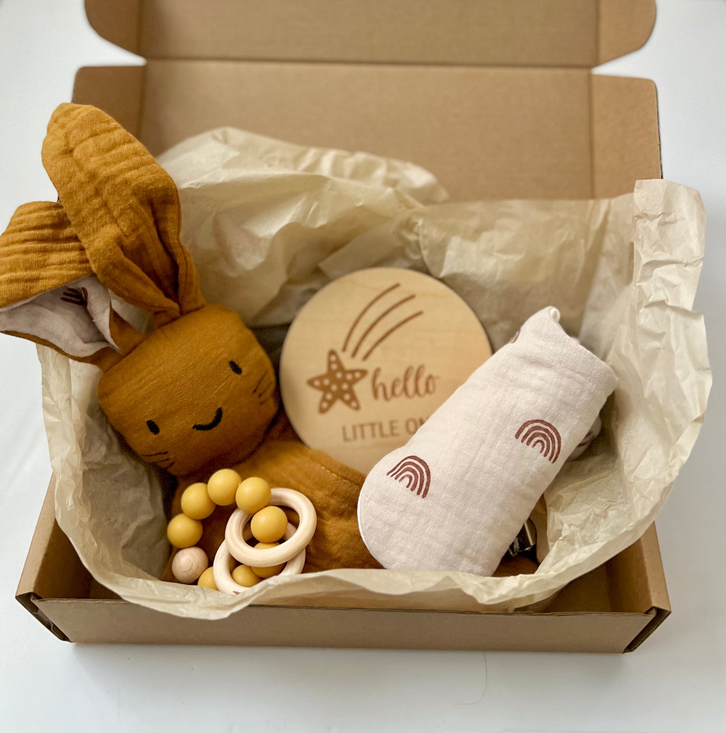 Golden Teddy muslin gift box