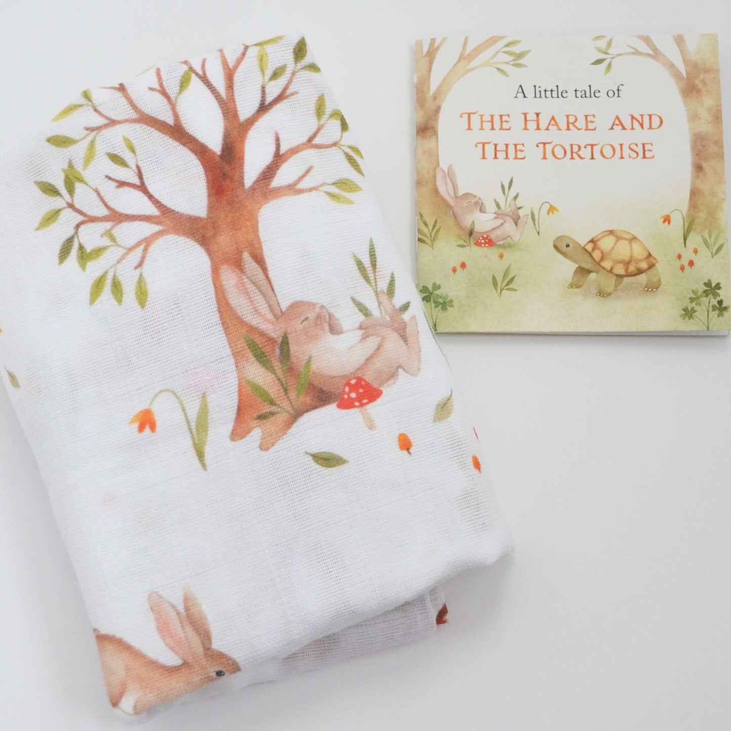 Our bestselling Hare and Tortoise collection Swaddles are inspired by Aesop’s Fables. Unique prints, lightweight, absorbent, and durable. Perfect for parents and ideal for gifting