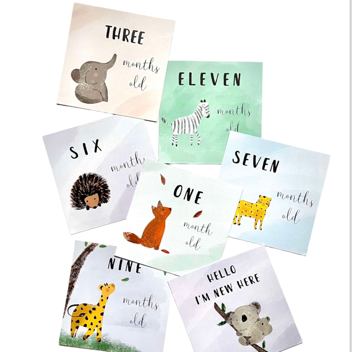 Baby animals milestone cards