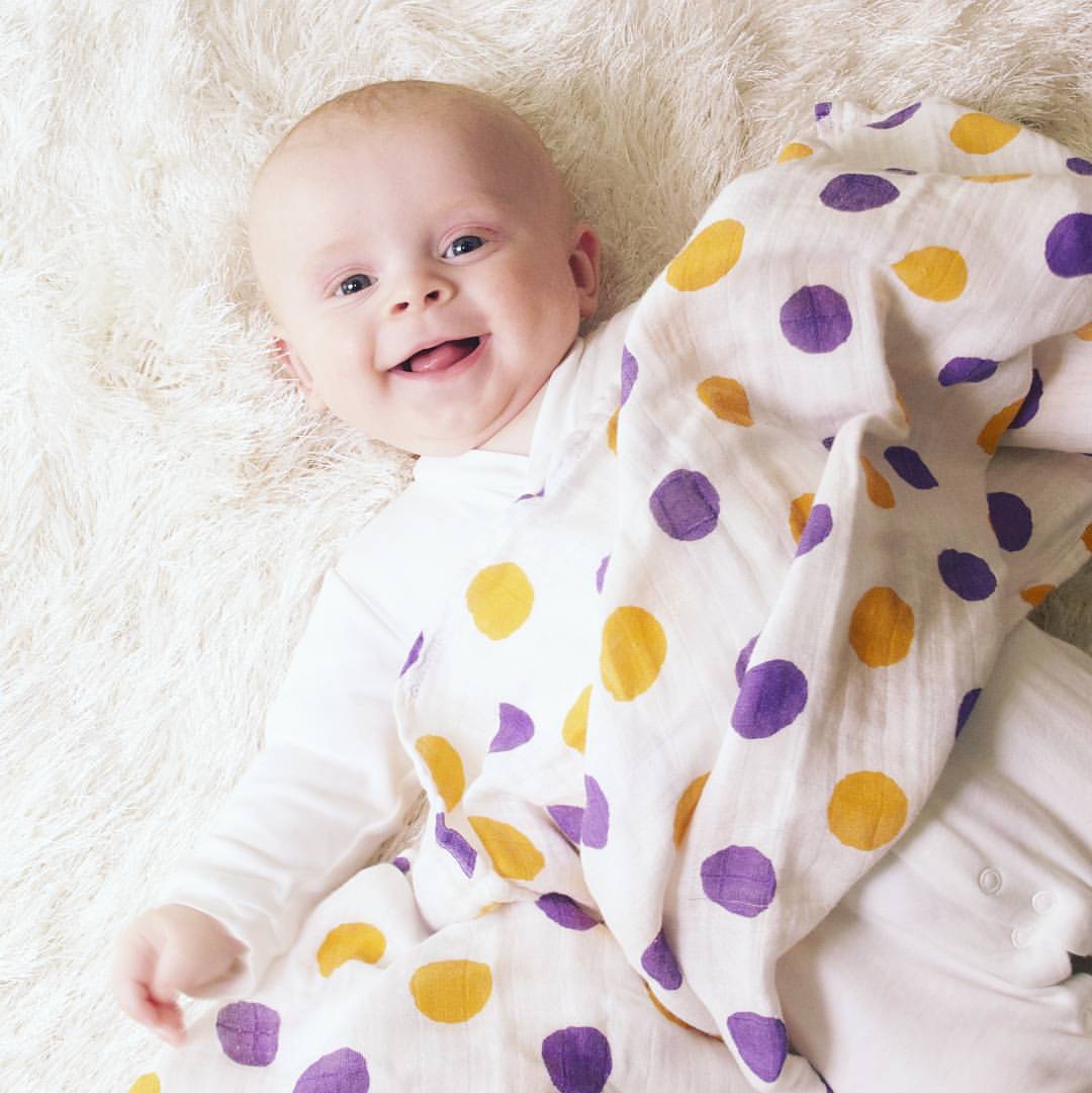 dotty dots bamboo swaddle