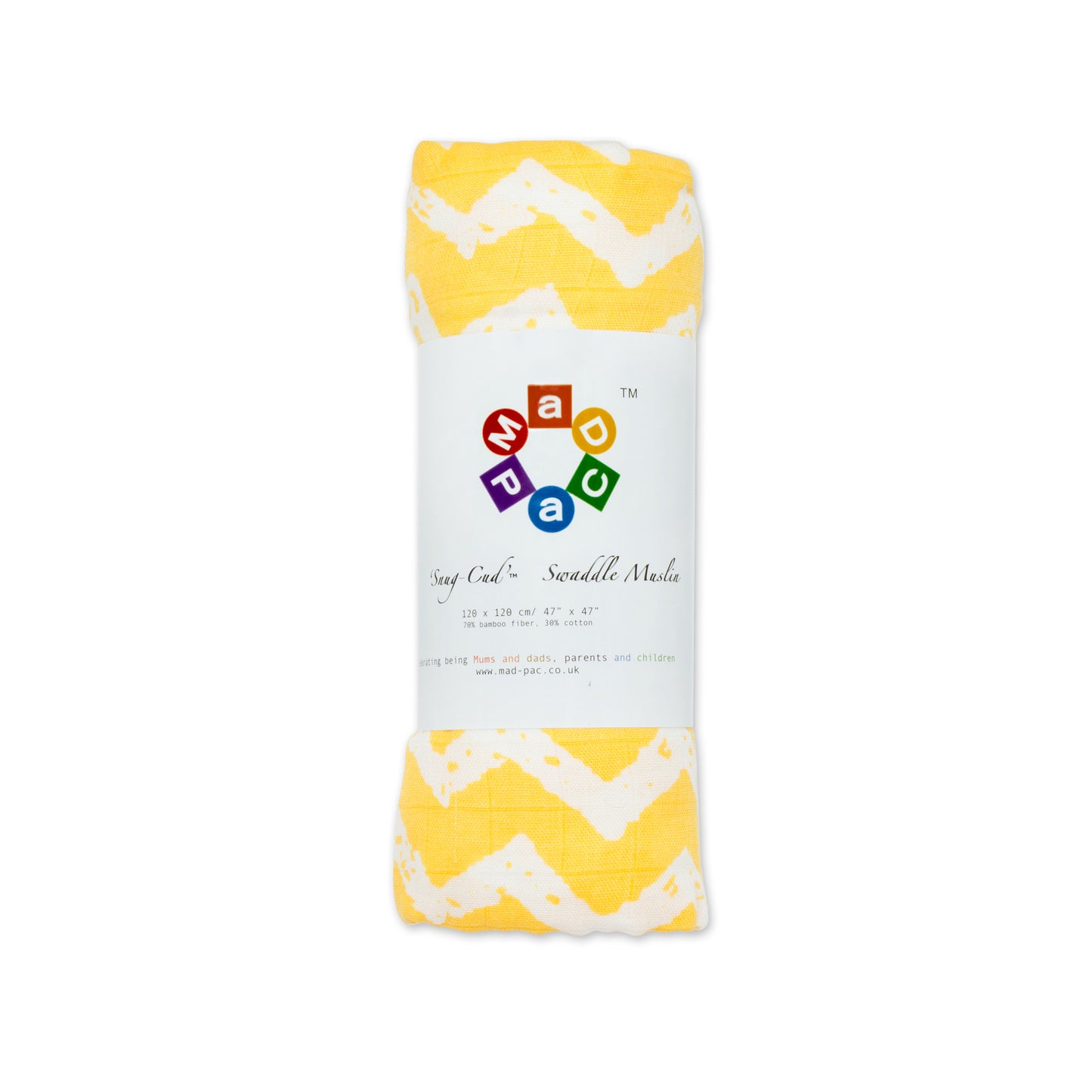Yellow Chevron Bamboo swaddle