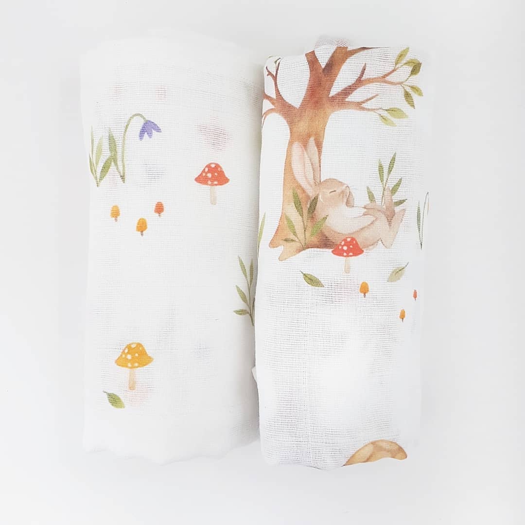 Pair of Muslin Squares in pure cotton
