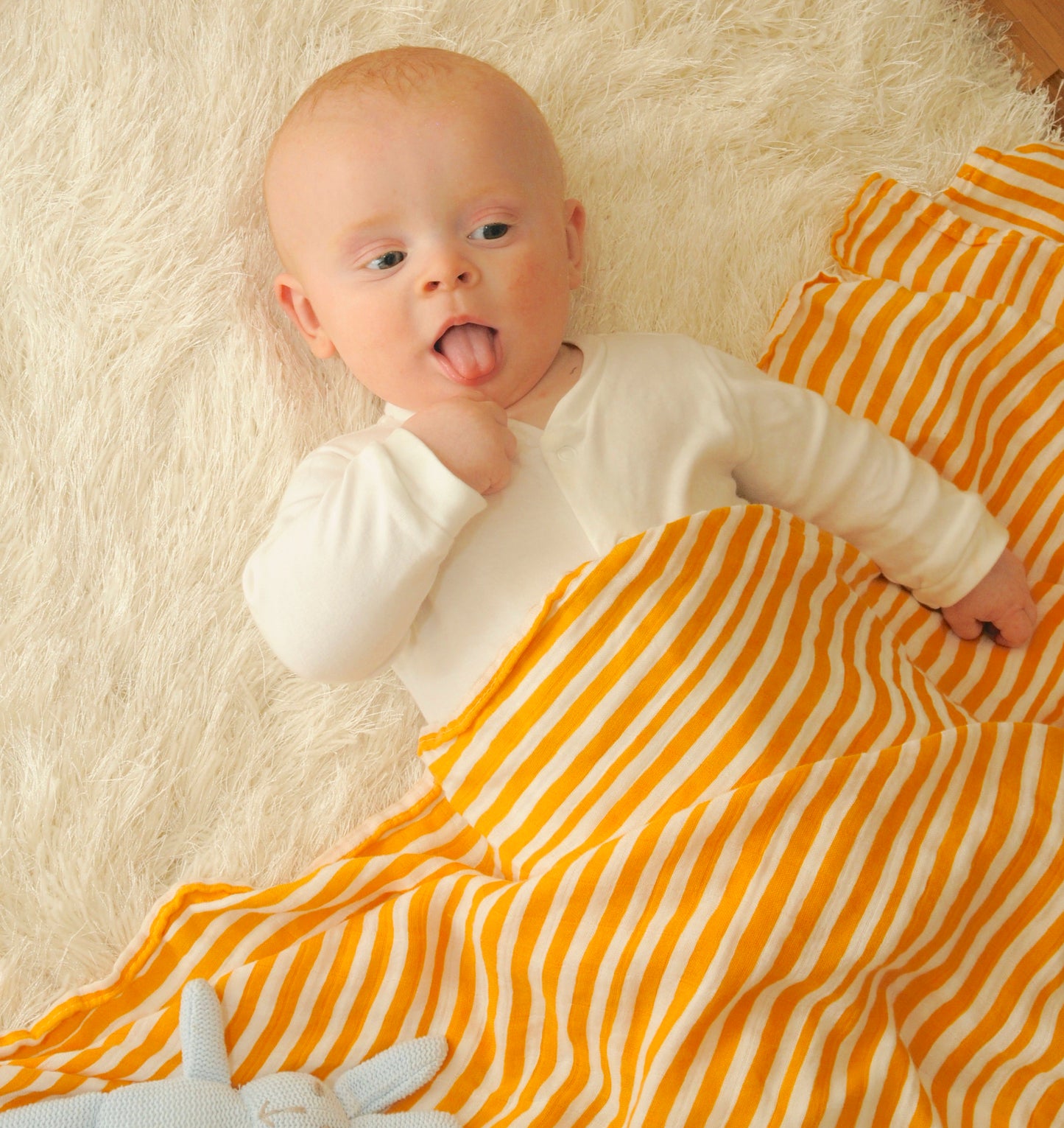 Tangerine Stripes Swaddle